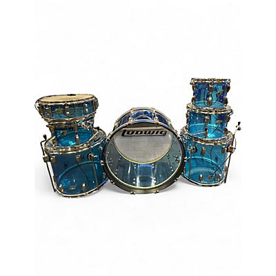 Used Ludwig 7 Piece Vistalite Blue Drum Kit