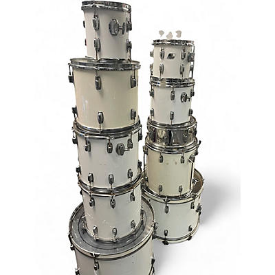 Used Ludwig 9 Piece ROCKER SERIES Classic White Drum Kit