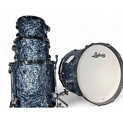 Used Ludwig Neusonic 4pc Mod 2 Satin Blue Pearl Blue Drum Kit