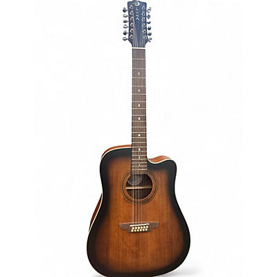 Used Luna ART V DCE 12 2 Tone Sunburst 12 String Acoustic Guitar
