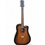 Used Luna ART V DCE 12 2 Tone Sunburst 12 String Acoustic Guitar 2 Tone Sunburst