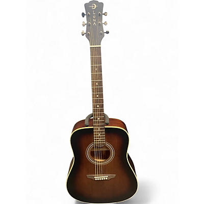 Used Luna ART V Vintage Burst Acoustic Guitar