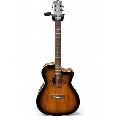 Luna Guitars Used Luna ART VINTAGE GRAND AUDITORIUM Distressed Vintage Brownburst Acoustic Electric Guitar