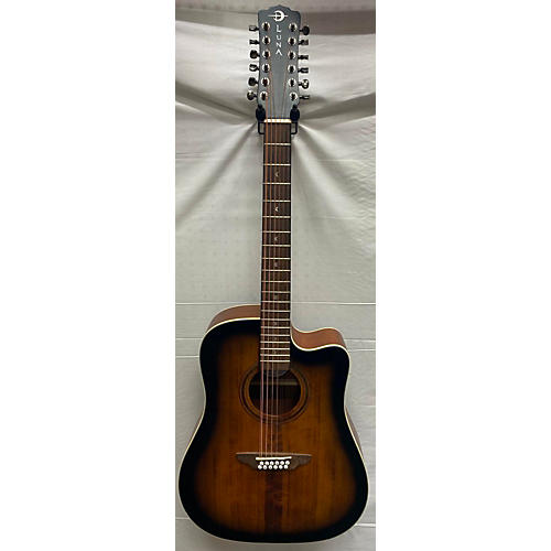 Luna Guitars Used Luna Art V DCE 12 Brown Burst 12 String Acoustic Electric Guitar Brown Burst