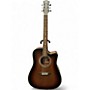 Used Luna Art Vintage Dreadnought Cutaway Brown Sunburst Acoustic Electric Guitar Brown Sunburst