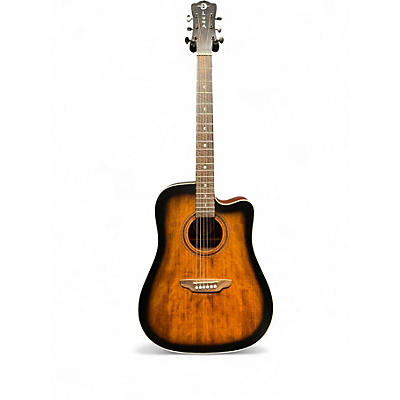 Used Luna Art Vintage Dreadnought Vintage Sunburst Acoustic Electric Guitar