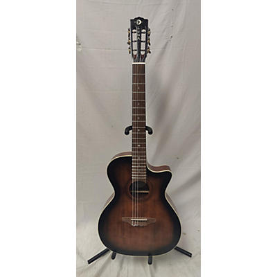 Luna Guitars Used Luna Art Vintage Nylon Brown Sunburst Classical Acoustic Electric Guitar