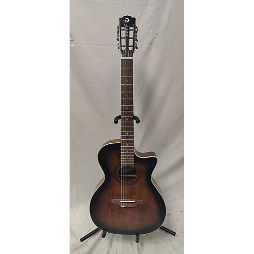 Luna Guitars Used Luna Art Vintage Nylon Brown Sunburst Classical Acoustic Electric Guitar Brown Sunburst