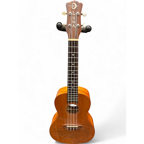 Used Luna Concert Tattoo Mahogany Ukulele Mahogany