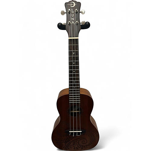 Luna Guitars Used Luna Concert Tattoo Natural Ukulele Natural