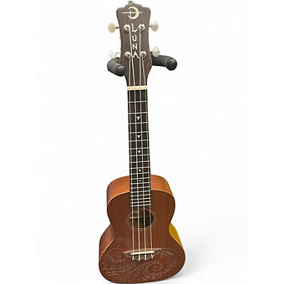 Used Luna Concert Tattoo Natural Ukulele