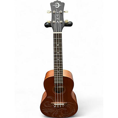 Used Luna Concert Tattoo Wood Ukulele