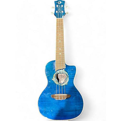 Luna Guitars Used Luna Dolphin Trans Blue Ukulele Trans Blue