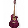 Used Luna FLO PF QM Trans Purple Acoustic Electric Guitar Trans Purple