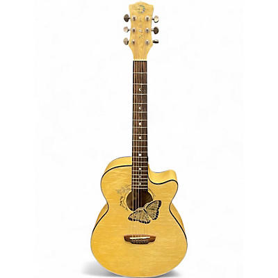 Used Luna Fauna Butterfly Blonde Acoustic Electric Guitar