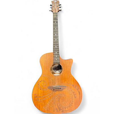 Used Luna Gypsy Tattoo Mahogany Acoustic-Electric Grand Concert Guitar Satin Natural Natural Acoustic Electric Guitar