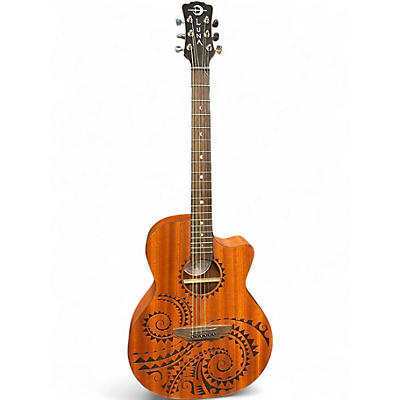 Used Luna Gypsy Tattoo Mahogany Satin Natural Acoustic Electric Guitar