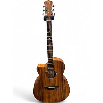 Used Luna HT KOA GCE L Natural Acoustic Electric Guitar