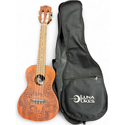 Used Luna Henna Dragon Mahogany Concert Mahogany Ukulele