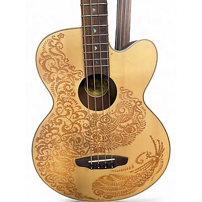 Used Luna Henna Paradise Bass Natural Acoustic Bass Guitar