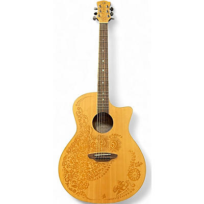 Used Luna Henna Paradise Natural Acoustic Electric Guitar
