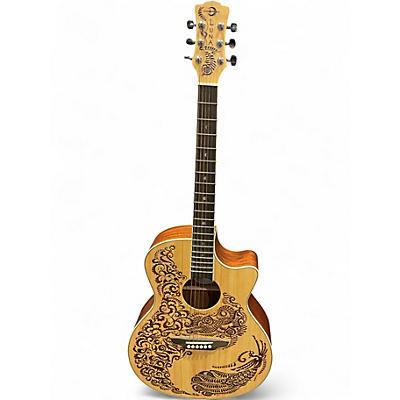 Used Luna Henna Paradise Natural Acoustic Electric Guitar