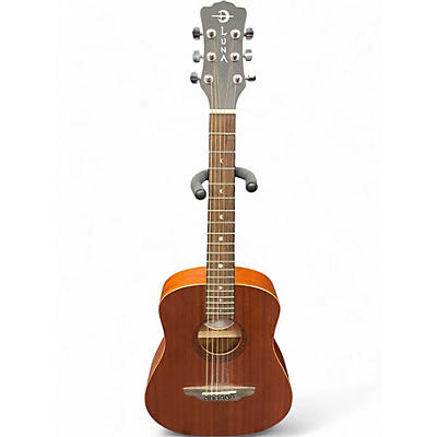 Used Luna Safari Tattoo 3/4 Size Mahogany Acoustic Guitar