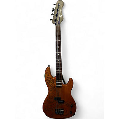 Used Luna TAT34 Natural Electric Bass Guitar