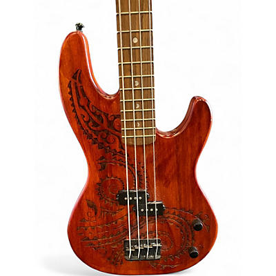 Used Luna TATTOO BASS Mahogany Electric Bass Guitar