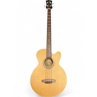 Used Luna TRIBAL BASS Natural Acoustic Bass Guitar