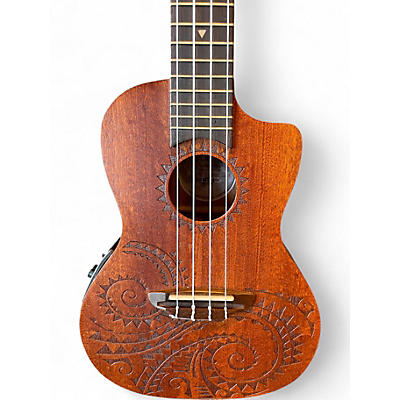 Used Luna Tattoo Mahogany Concert Acoustic-Electric Mahogany Ukulele