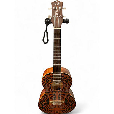 Used Luna UKE TRIBAL TENOR Mahogany Ukulele