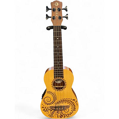 Used Luna Uke Bass Tatoo Natural Ukulele