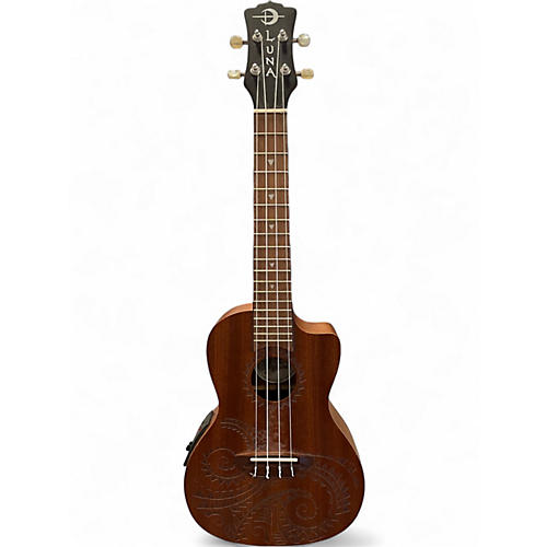 Used Luna Uke TEC MAH Mahogany Ukulele Mahogany
