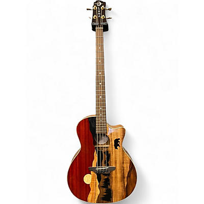 Used Luna VISTA BEAR BASS Natural Acoustic Bass Guitar