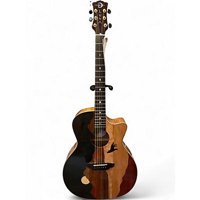Used Luna Vista Wolf Custom Graphic Acoustic Electric Guitar