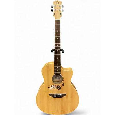 Used Luna WA BAMBOO GAE Natural Acoustic Electric Guitar