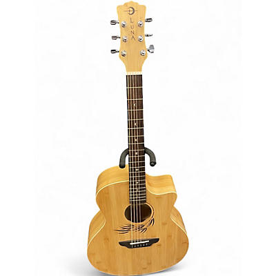 Used Luna WOODLAND BAMBOO Natural Acoustic Electric Guitar