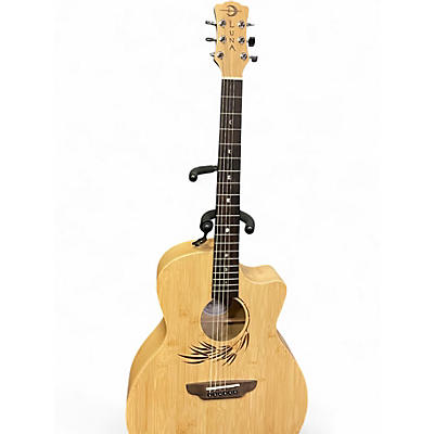 Used Luna Woodland Bamboo Grand Auditorium Natural Acoustic Electric Guitar