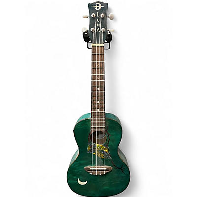 Used Luna uke owl c Green Ukulele