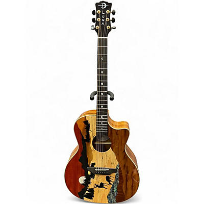 Used Luna vista deer deer Acoustic Electric Guitar