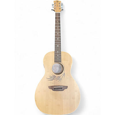 Used Luna woodland bamboo parlor natural Acoustic Electric Guitar
