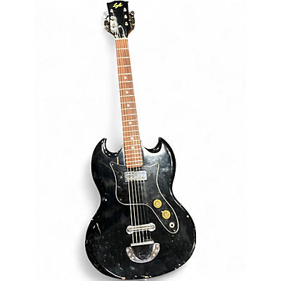 Used Lyle Double Cut Black Solid Body Electric Guitar