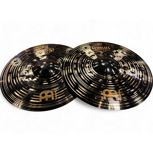 Used MEINL 14in classic custom dark hihat pair Cymbal 33