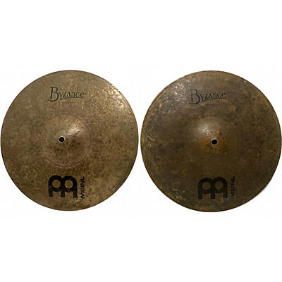 Used MEINL 15in Byzance Dark Hi Hat Pair Cymbal