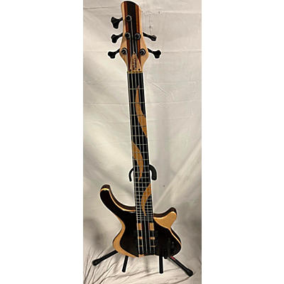 Used MGBass Desert Custom 5 String Natural Satin Goncalo Alves Over Curly Maple Electric Bass Guitar