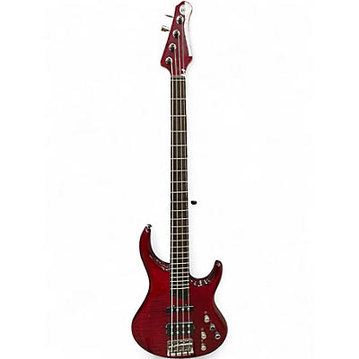 Used MTD Kingston Heir Crimson Red Trans Electric Bass Guitar