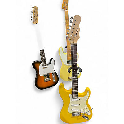Used Mahar STRATOCASTER GLITTER YELLOW Solid Body Electric Guitar