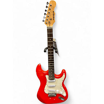 Used Mahar STRATOCASTER Red Solid Body Electric Guitar