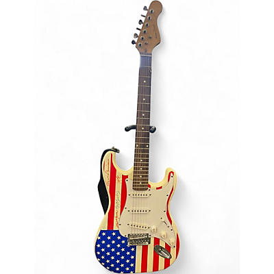 Used Main Street S-BODY AMERICAN FLAG Solid Body Electric Guitar